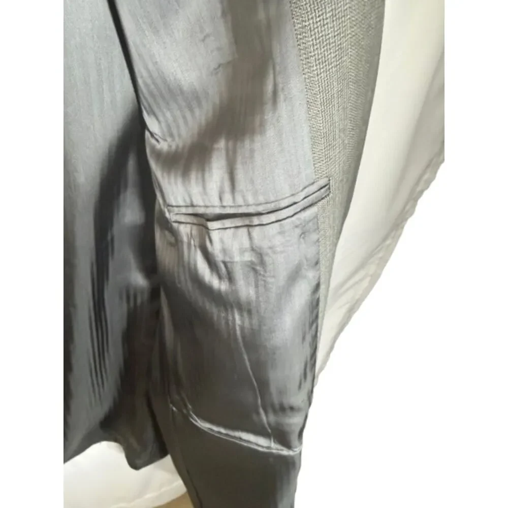 Haggar Black Label Men’s Gray Micro Check Blazer Sport Coat Two Button